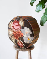 Floor pouf in a living room setting, pillow, turkish pillow, kilim pillow, home decor, decorative pillow, sham, rug pillow, decor, home decor, pouf, floor cushion, cushion, Portland, rugshop, Oregon, Wild Shaman, ottoman