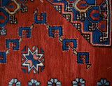 Vintage Turkish rug in a living room setting, pile rug, Turkish rug, vintage rug, portland, rug shop, bright colors, wild shaman, soft rug, bold color, Portland, Oregon, rug store, rug shop, local shop, antique rug