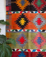 Turkish rug, vintage rug, flat weave, kilim rug, large area rug, square rug, Wild Shaman, Portland, Oregon, rug store, rug shop, local shop, bright colors, area rug, red rug, bold color