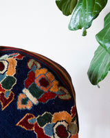 Floor pouf in a living room setting, pillow, turkish pillow, kilim pillow, home decor, decorative pillow, sham, rug pillow, decor, home decor, pouf, floor cushion, cushion, Portland, rugshop, Oregon, Wild Shaman, ottoman