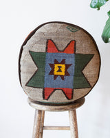 Floor pouf in a living room setting, pillow, turkish pillow, kilim pillow, home decor, decorative pillow, sham, rug pillow, decor, home decor, pouf, floor cushion, cushion, Portland, rugshop, Oregon, Wild Shaman, ottoman