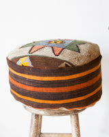 Floor pouf in a living room setting, pillow, turkish pillow, kilim pillow, home decor, decorative pillow, sham, rug pillow, decor, home decor, pouf, floor cushion, cushion, Portland, rugshop, Oregon, Wild Shaman, ottoman