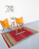 Turkish rug, vintage rug, flat weave, kilim rug, large area rug, square rug, Wild Shaman, Portland, Oregon, rug store, rug shop, local shop, bright colors, area rug, red rug, bold color