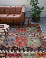 Old Turkish Sivas Kilim Rug 5'9"x10'3"
