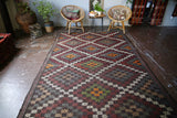 Vintage Mersin Mut Cicim Kilim 6.5ftx11ft
