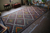 Vintage Mersin Mut Cicim Kilim 6.5ftx11ft