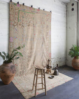 old rug, antique rug, earthy colors, faded colors, Turkish rug, vintage rug, flat weave, kilim rug, large area rug, square rug, Wild Shaman, Portland, Oregon, rug store, rug shop, local shop