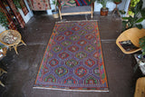 Vintage Mersin Mut Cicim Kilim 6.4ftx10.7ft
