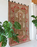 old rug, antique rug, earthy colors, faded colors, Turkish rug, vintage rug, flat weave, kilim rug, large area rug, square rug, Wild Shaman, Portland, Oregon, rug store, rug shop, local shop