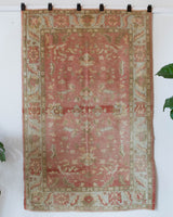 old rug, antique rug, earthy colors, faded colors, Turkish rug, vintage rug, soft rug, Portland, Oregon, rug store, rug shop, local shop, pile rug, ottoman rug, oriental rug, floral rug
