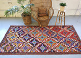 Vintage Mersin Cicim Kilim 4.9ftx9.9ft