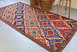 Vintage Mersin Cicim Kilim 4.9ftx9.9ft