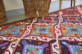 Vintage Mersin Cicim Kilim 4.9ftx9.9ft