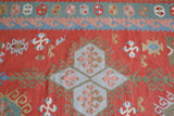 orange, green, bright color, antique, oushak rug, portland rug shop, rug store, wild shaman