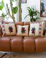 Floor pouf in a living room setting, pillow, turkish pillow, kilim pillow, home decor, decorative pillow, sham, rug pillow, decor, home decor, pouf, floor cushion, cushion, Portland, rugshop, Oregon, Wild Shaman, ottoman