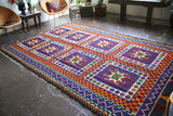 Vintage Mersin Mut Cicim Kilim 6.8ftx10.7ft