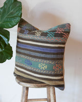 Floor pouf in a living room setting, pillow, turkish pillow, kilim pillow, home decor, decorative pillow, sham, rug pillow, decor, home decor, pouf, floor cushion, cushion, Portland, rugshop, Oregon, Wild Shaman, ottoman