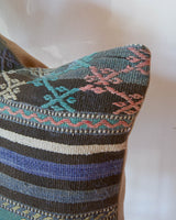 Floor pouf in a living room setting, pillow, turkish pillow, kilim pillow, home decor, decorative pillow, sham, rug pillow, decor, home decor, pouf, floor cushion, cushion, Portland, rugshop, Oregon, Wild Shaman, ottoman