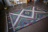 Vintage Mersin Mut Cicim Kilim 6.3ftx9.1ft