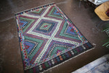 Vintage Mersin Mut Cicim Kilim 6.3ftx9.1ft