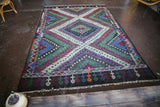 Vintage Mersin Mut Cicim Kilim 6.3ftx9.1ft