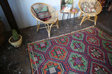 Vintage Mersin Mut Cicim Kilim 6.10ftx11.11ft