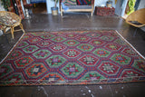 Vintage Mersin Mut Cicim Kilim 6.10ftx11.11ft