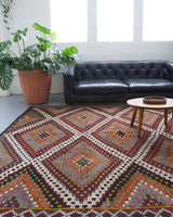 Turkish rug, vintage rug, flat weave, kilim rug, large area rug, square rug, Wild Shaman, Portland, Oregon, rug store, rug shop, local shop, bright colors, area rug, bold color