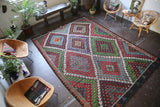 Vintage Mersin Mut Cicim Kilim 8.4ftx11.6ft