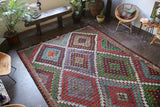 Vintage Mersin Mut Cicim Kilim 8.4ftx11.6ft