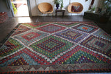 Vintage Mersin Mut Cicim Kilim 8.4ftx11.6ft