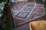Vintage Mersin Mut Cicim Kilim 8.4ftx11.6ft