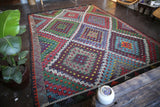 Vintage Mersin Mut Cicim Kilim 8.4ftx11.6ft