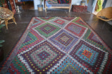 Vintage Mersin Mut Cicim Kilim 8.4ftx11.6ft
