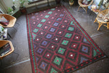 Vintage Mersin Mut Cicim Kilim 7.9ftx11.11ft