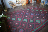 Vintage Mersin Mut Cicim Kilim 7.9ftx11.11ft