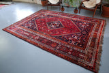Old Persian Shiraz Rug 7.7ftx10ft