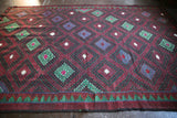 Vintage Mersin Mut Cicim Kilim 7.9ftx11.11ft