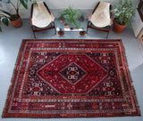 Old Persian Shiraz Rug 7.7ftx10ft