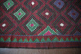 Vintage Mersin Mut Cicim Kilim 7.9ftx11.11ft