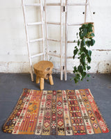 old rug, antique rug, earthy colors, faded colors, turkish rug, vintage rug, flat weave, mini rug, pile rug, Wild Shaman, Portland, Oregon, rug store, rug shop, local shop, kilim rug