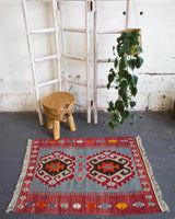 old rug, antique rug, earthy colors, faded colors, turkish rug, vintage rug, flat weave, mini rug, pile rug, Wild Shaman, Portland, Oregon, rug store, rug shop, local shop, kilim rug