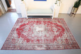 Old Demirci Oushak Rug 6.8ftx9.3ft