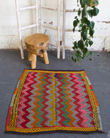 pile rug, Turkish rug, vintage rug, portland, rug shop, bright colors, wild shaman, area rug, red rug, mini rug, bold color, Portland, Oregon, rug store, rug shop, local shop, flat weave, kilim rug