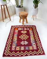 pile rug, Turkish rug, vintage rug, portland, rug shop, bright colors, wild shaman, area rug, red rug, mini rug, bold color, Portland, Oregon, rug store, rug shop, local shop, flat weave, kilim rug