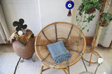 Rustic Large Pestemal Throw in Faded Blue
