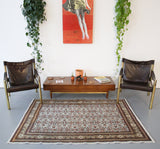 pile rug, turkish rug, vintage rug, portland, rug shop, small rug, wild shaman, earthy tones, light colors, brown, beige