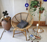 Rustic Large Pestemal Throw in Black Stone