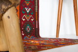 Vintage Turkish runner rug in a living room setting, pile rug, Turkish rug, vintage rug, portland, rug shop, bright colors, wild shaman, soft rug, bold color, Portland, Oregon, rug store, rug shop, local shop, antique rug
