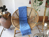 Rustic Large Pestemal Throw in Indigo